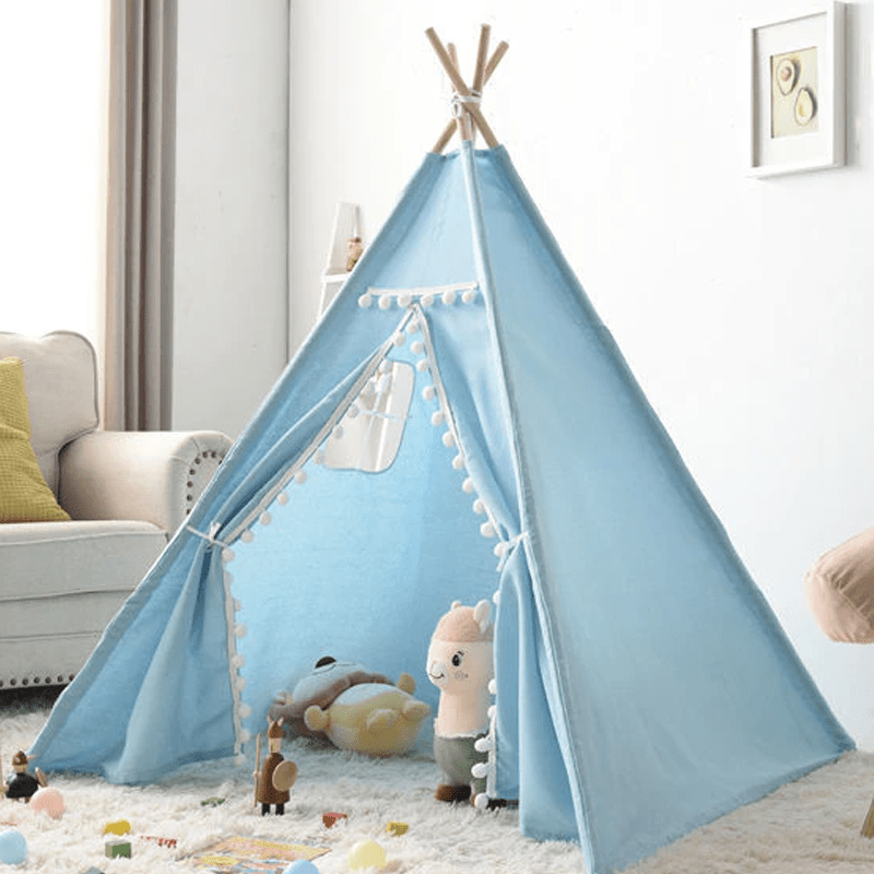 Kinder Tipi - Zelt für Drinnen und Draußen - Tipi - Zelt - Blau - Voldeva