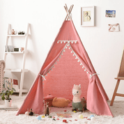 Kinder Tipi - Zelt für Drinnen und Draußen - Tipi - Zelt - Rosa - Voldeva