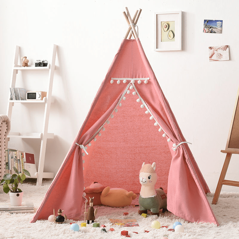 Kinder Tipi - Zelt für Drinnen und Draußen - Tipi - Zelt - Rosa - Voldeva