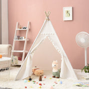 Kinder Tipi - Zelt für Drinnen und Draußen - Tipi - Zelt - Weiß - Voldeva
