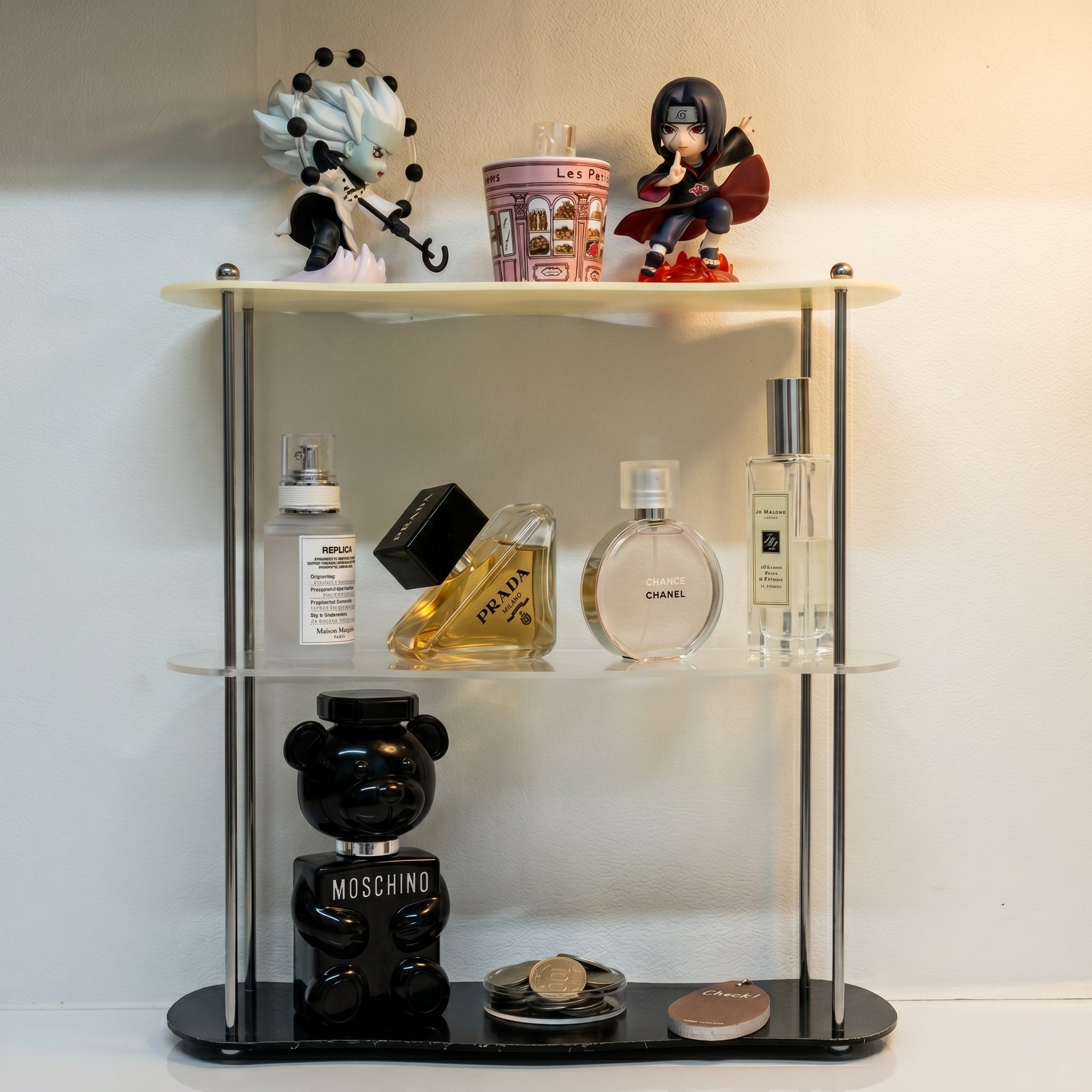 Tisch-Organizer 2-stöckig mit Geschwungener Ablage - Schreibtisch-Organizer - Transparent - Voldeva