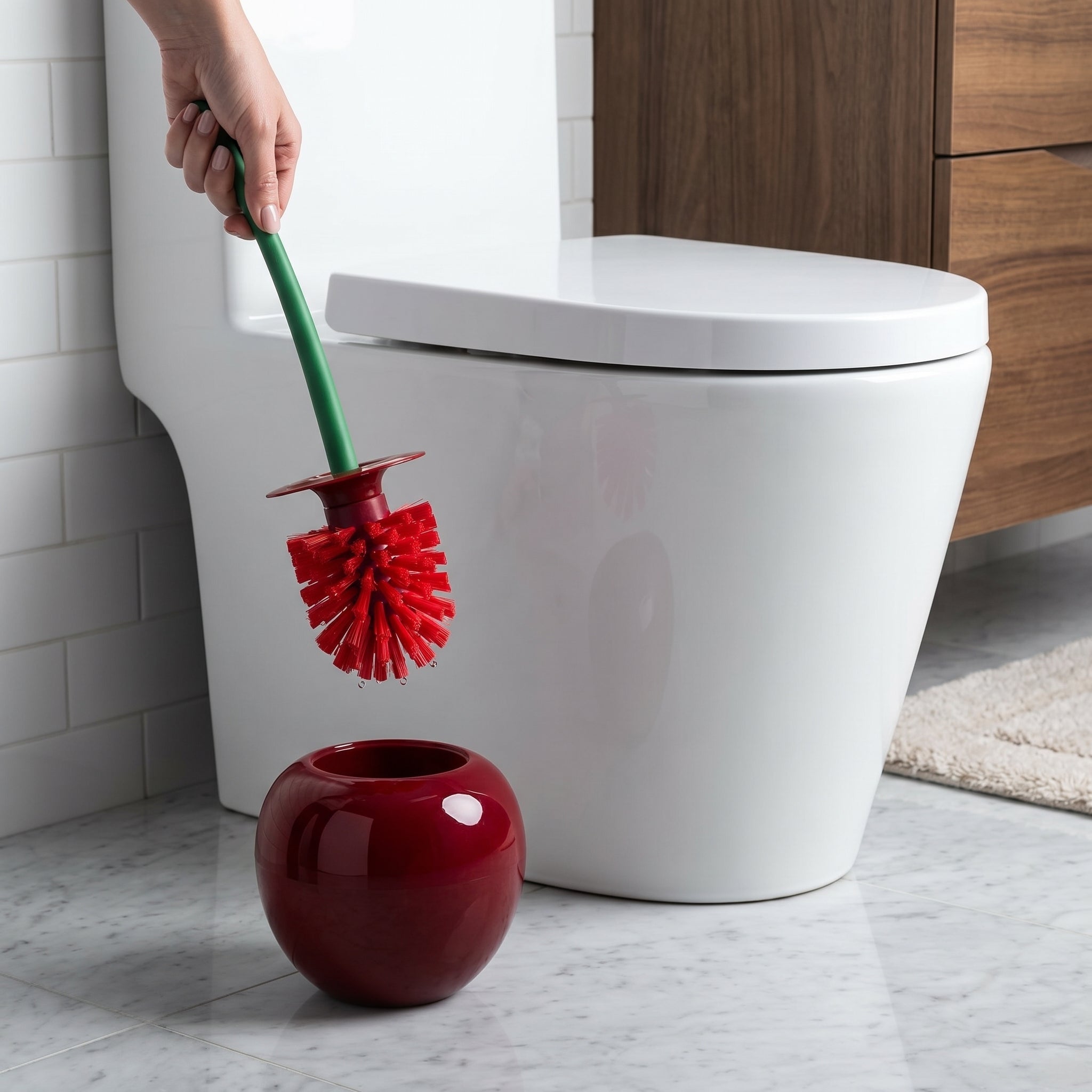 Toilettenbürste Kirsche mit Halter - Toilettenbürste - Rot - Voldeva