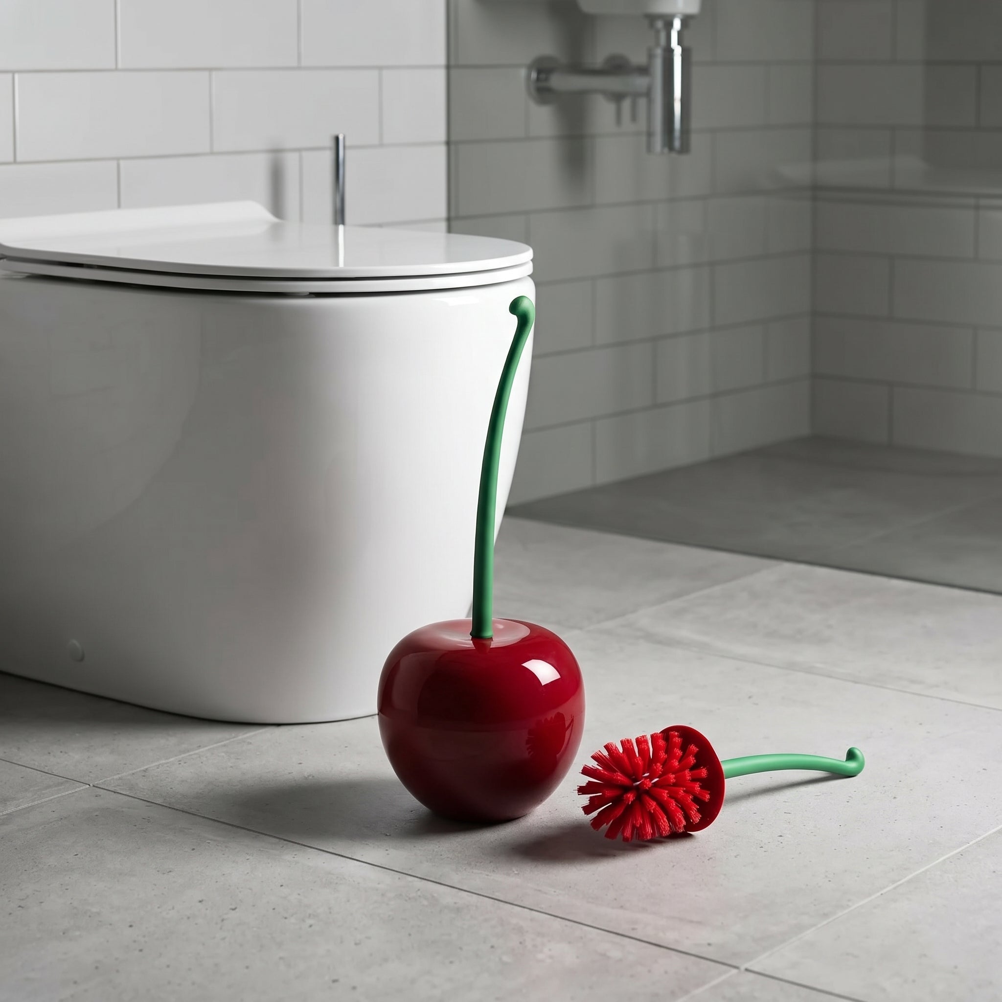 Toilettenbürste Kirsche mit Halter - Toilettenbürste - Rot - Voldeva