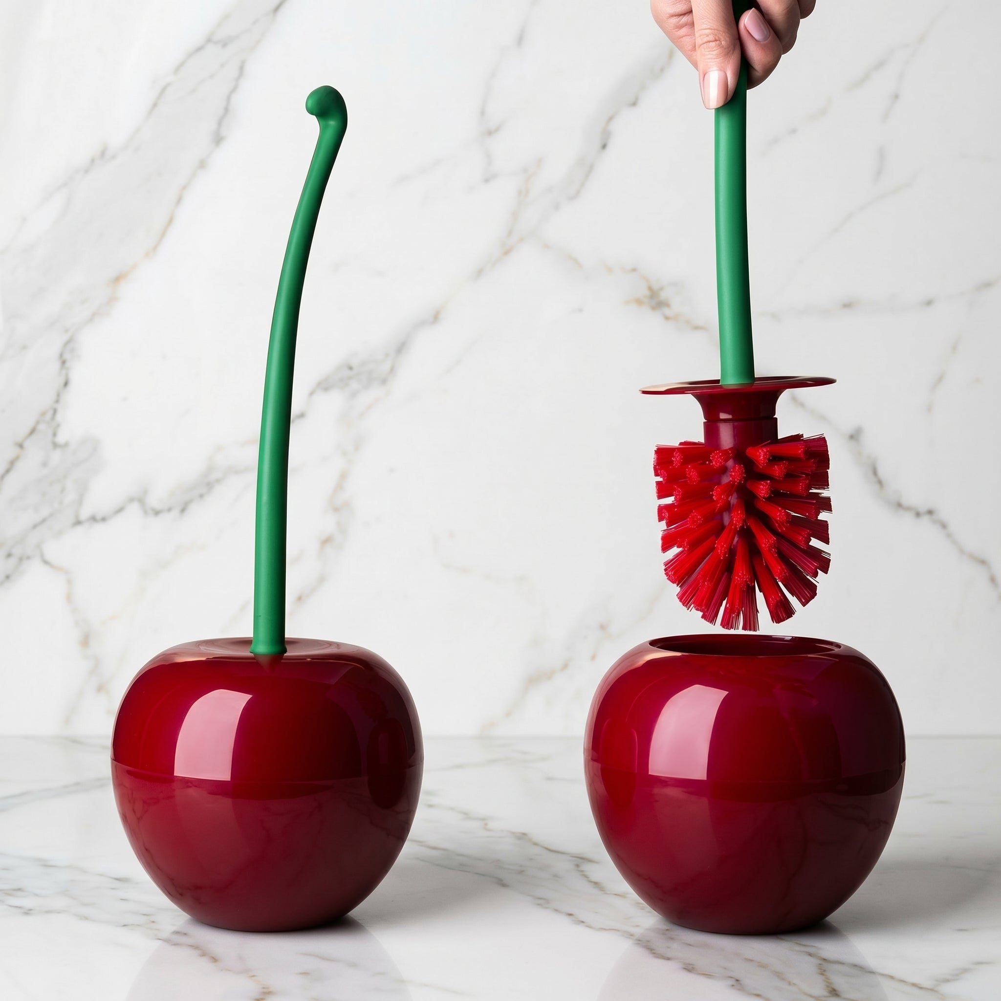 Toilettenbürste Kirsche mit Halter - Toilettenbürste - Rot - Voldeva