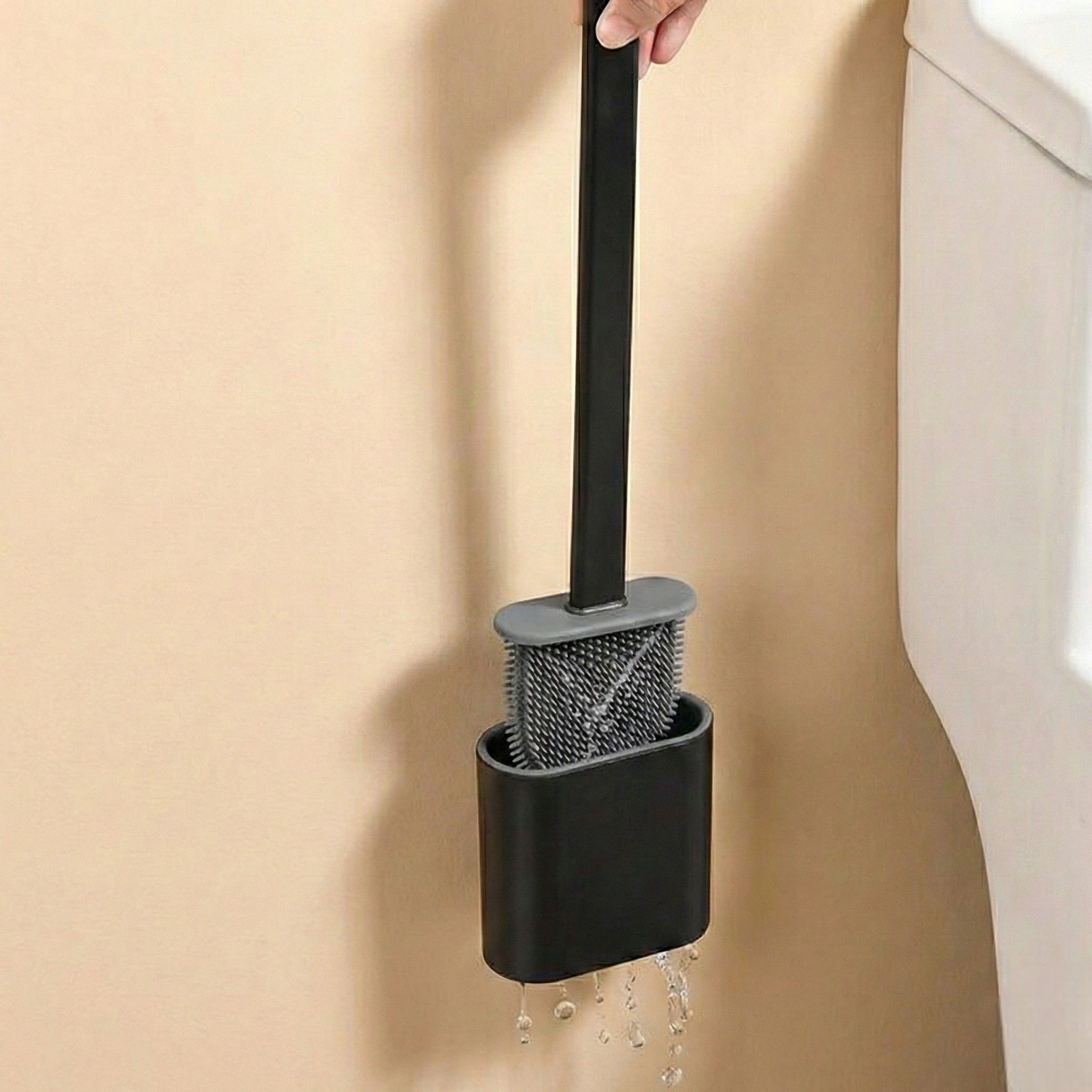 Toilettenbürste Mit Flexiblem Kopf Für Hygienische Reinigung - Toilettenbürste - Schwarz - Voldeva