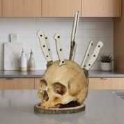 Totenkopf Messerblock Küche Gothic Deko - Küchenutensilien - Voldeva
