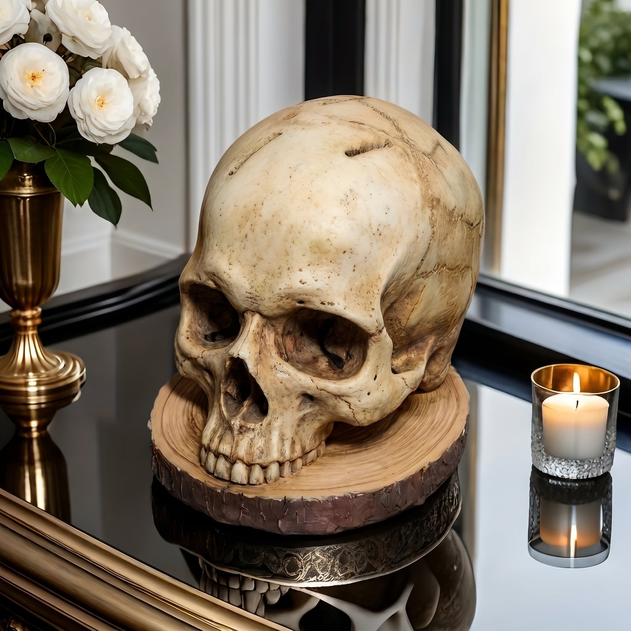 Totenkopf Messerblock Küche Gothic Deko - Küchenutensilien - Voldeva