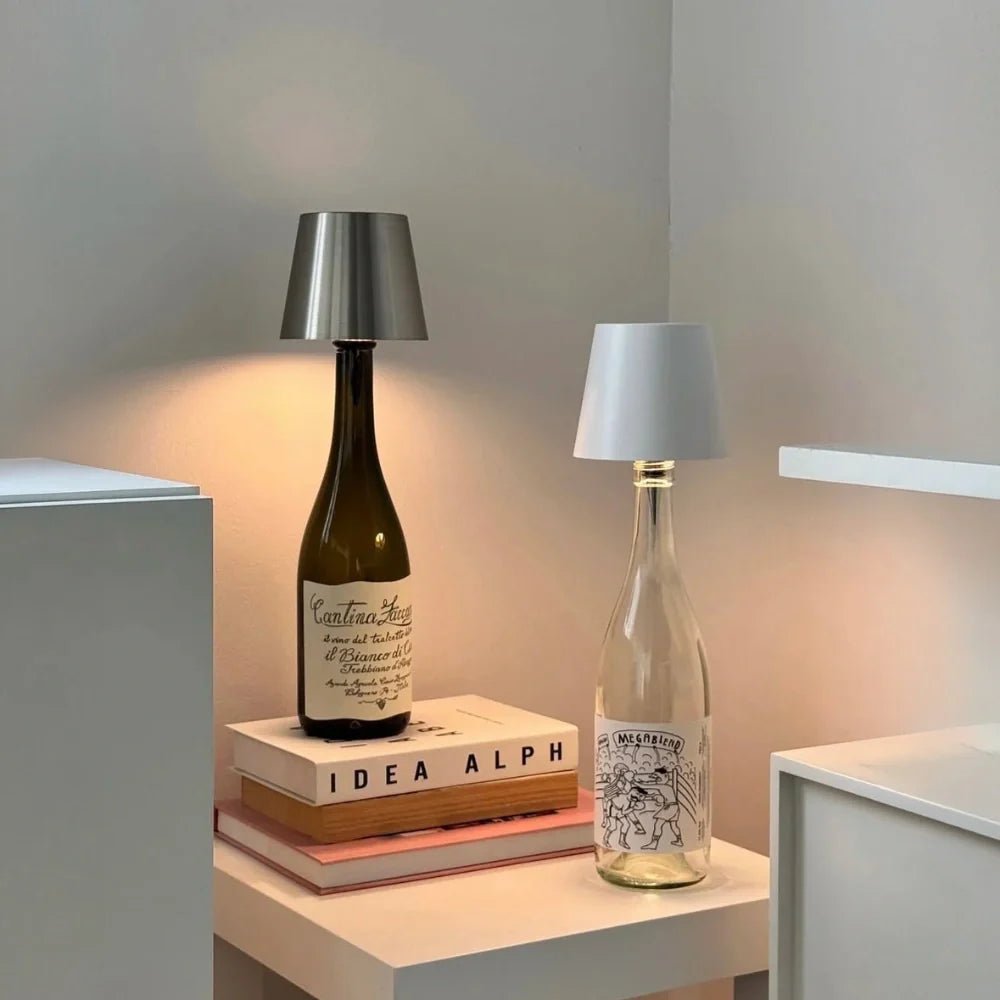 Tragbare LED Tischleuchte Weinflaschen Aufsatz Design - Tischlampen - Rosa - Voldeva