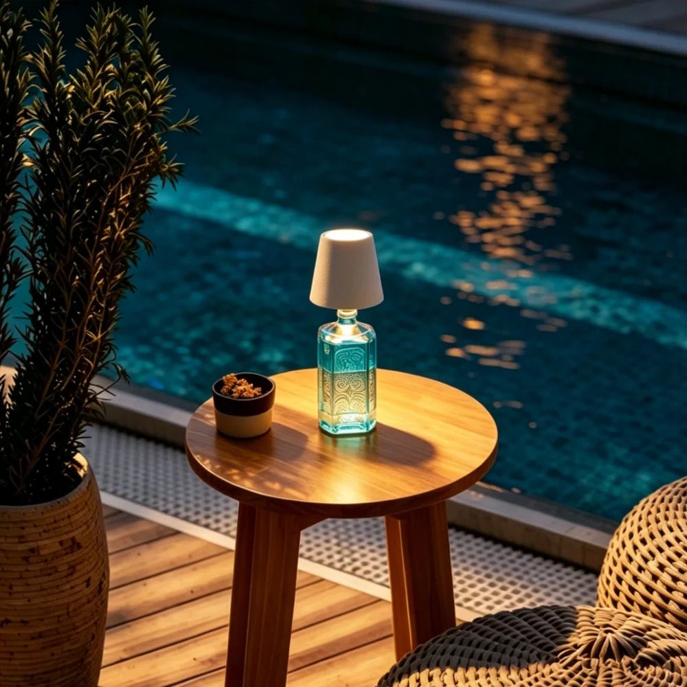 Tragbare LED Tischleuchte Weinflaschen Aufsatz Design - Tischlampen - Rosa - Voldeva