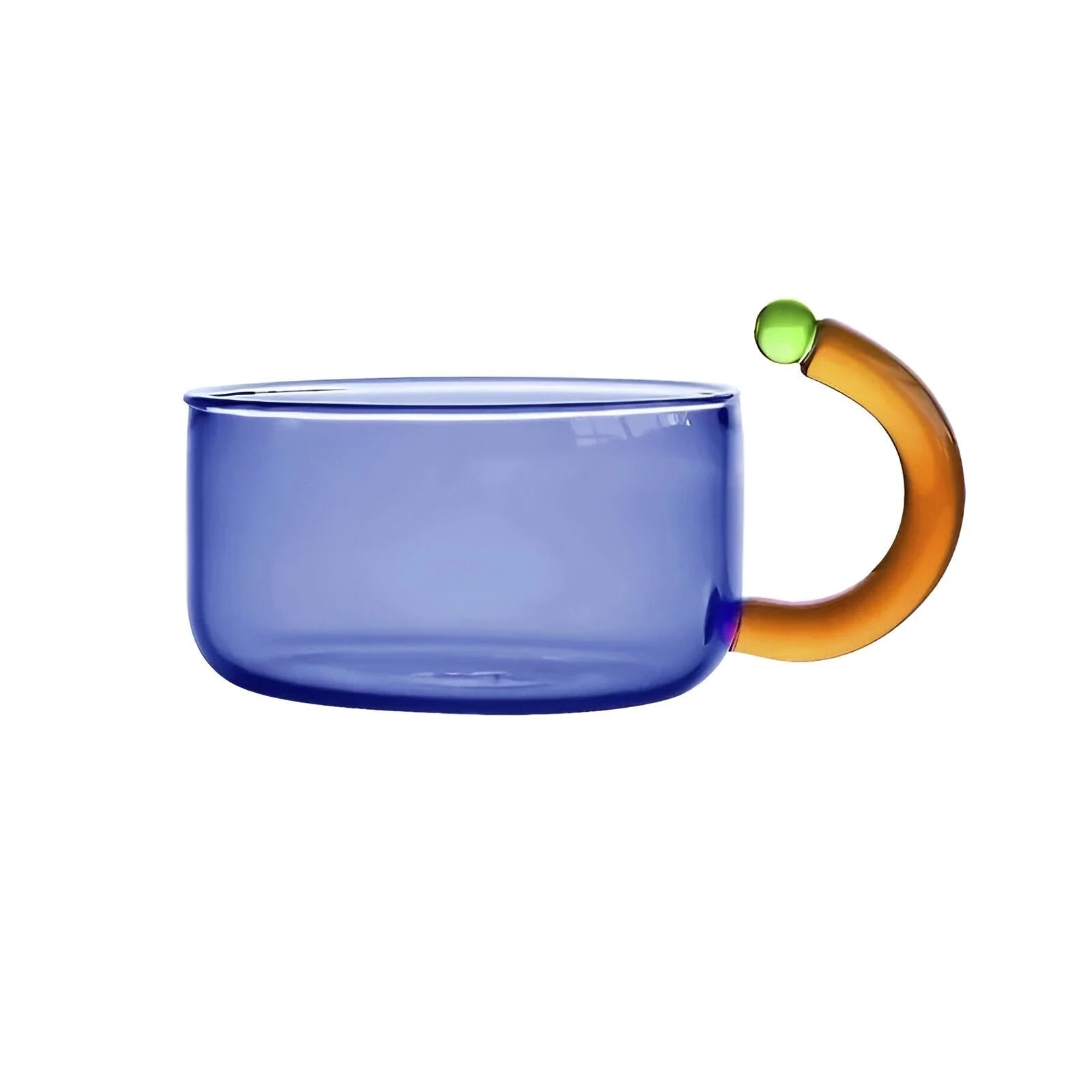 Transparente Teekanne mit Tassen aus Borosilikatglas - Teekanne - Blau - Voldeva