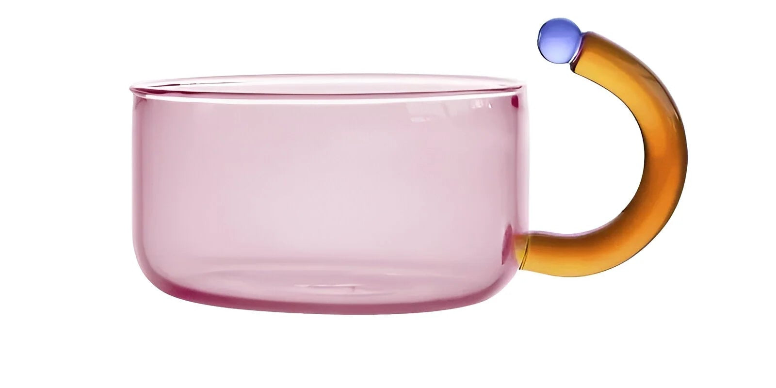 Transparente Teekanne mit Tassen aus Borosilikatglas - Teekanne - Rosa - Voldeva