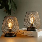Tropfenförmiger Kabelloser Lampenschirm mit Metallgitter - Design - Tischlampen - Schwarz - Voldeva