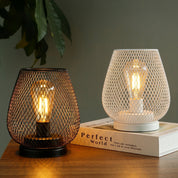 Tropfenförmiger Kabelloser Lampenschirm mit Metallgitter - Design - Tischlampen - Weiß - Voldeva