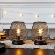 Tropfenförmiger Kabelloser Lampenschirm mit Metallgitter - Design - Tischlampen - Schwarz - Voldeva