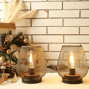 Tropfenförmiger Kabelloser Lampenschirm mit Metallgitter - Design - Tischlampen - Schwarz - Voldeva