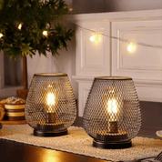 Tropfenförmiger Kabelloser Lampenschirm mit Metallgitter - Design - Tischlampen - Schwarz - Voldeva