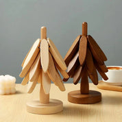 Untersetzer im Holzbaum - Design - Holztrivet - Hell - Voldeva