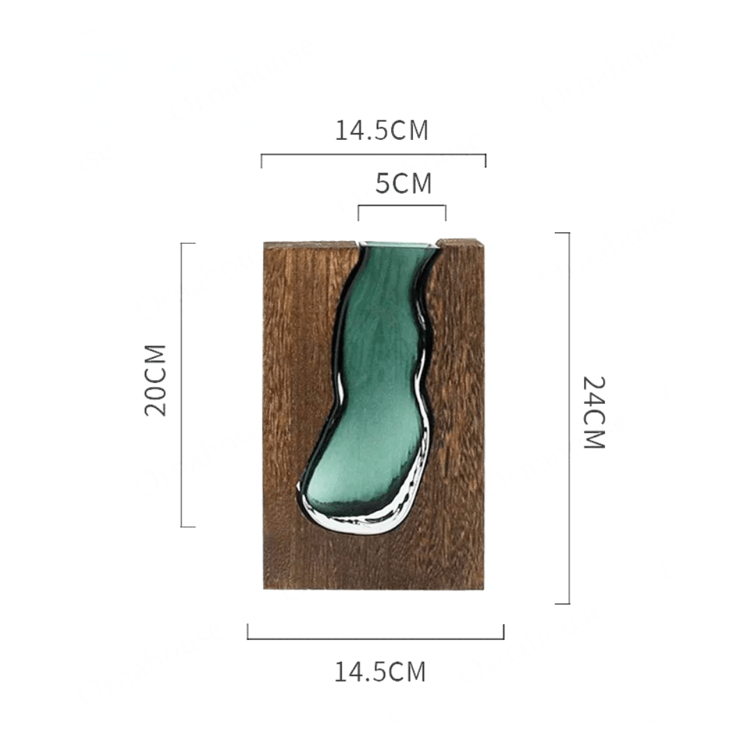 Vase mit Holzrahmen im Live-Edge-Design - Vases - Groß - Voldeva
