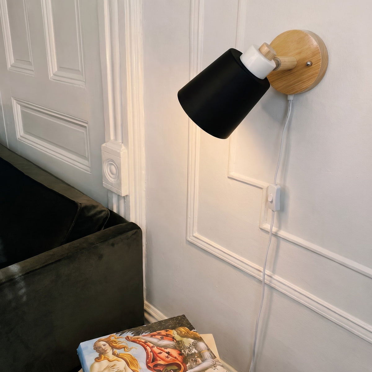 Verstellbare Schirm Wandleuchte mit drehbarem Lampenschirm - Wall Light Fixtures - Schwarz - Voldeva