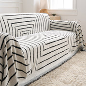 Vielseitiger Sofaüberwurf mit Geometrischem Muster - Wohnzimmer - Weiß - Voldeva