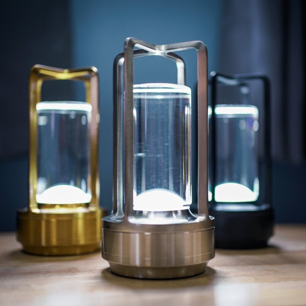 Vintage Tragbare Kerzenlicht Laterne Tischlampe - Tischlampe - Gold - Voldeva