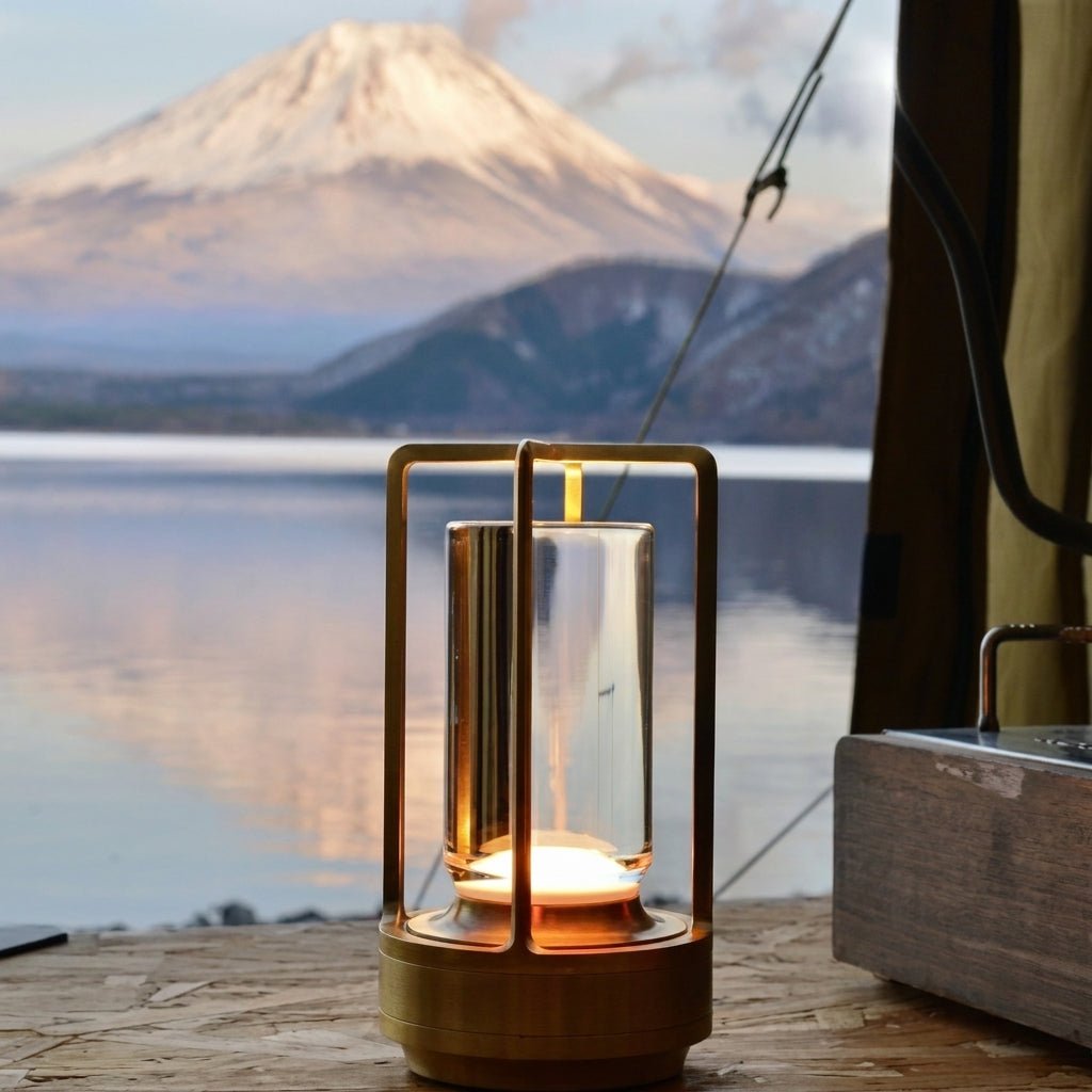 Vintage Tragbare Kerzenlicht Laterne Tischlampe - Tischlampe - Gold - Voldeva
