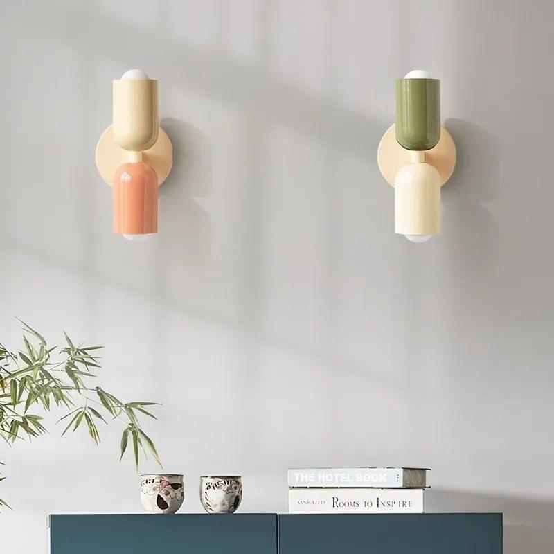 Virelle - Doppel - Wandleuchte aus farbigem Glas für Wohnzimmer - Wandleuchte - Voldeva