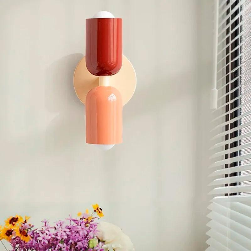 Virelle - Doppel - Wandleuchte aus farbigem Glas für Wohnzimmer - Wandleuchte - Voldeva