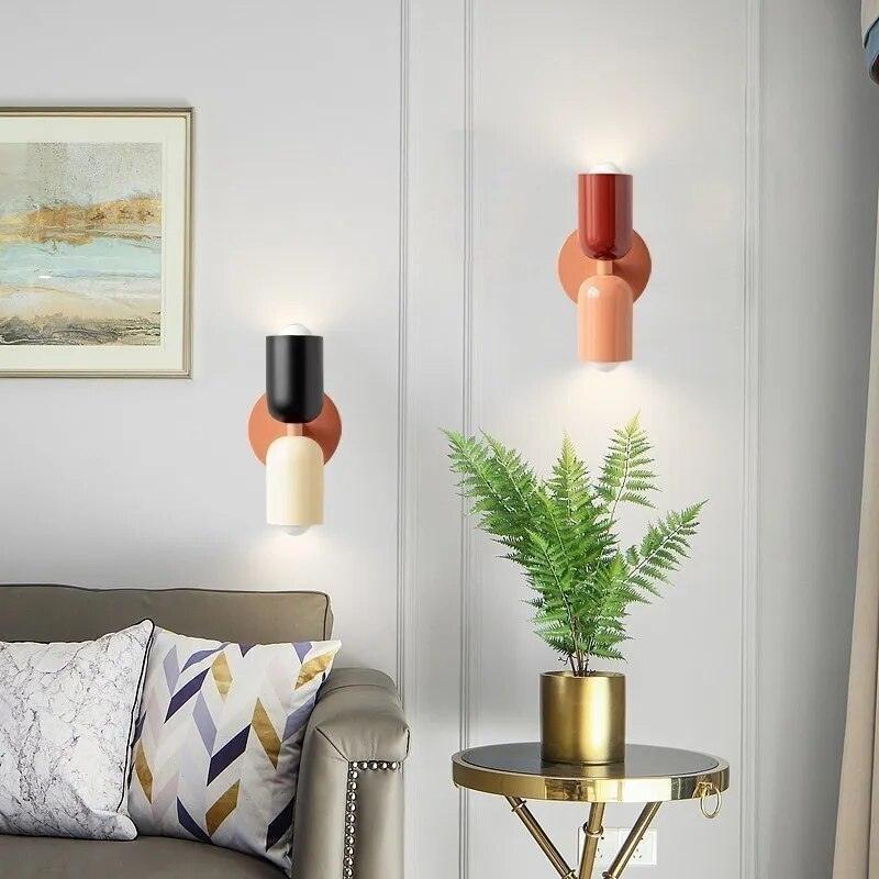 Virelle - Doppel - Wandleuchte aus farbigem Glas für Wohnzimmer - Wandleuchte - Voldeva