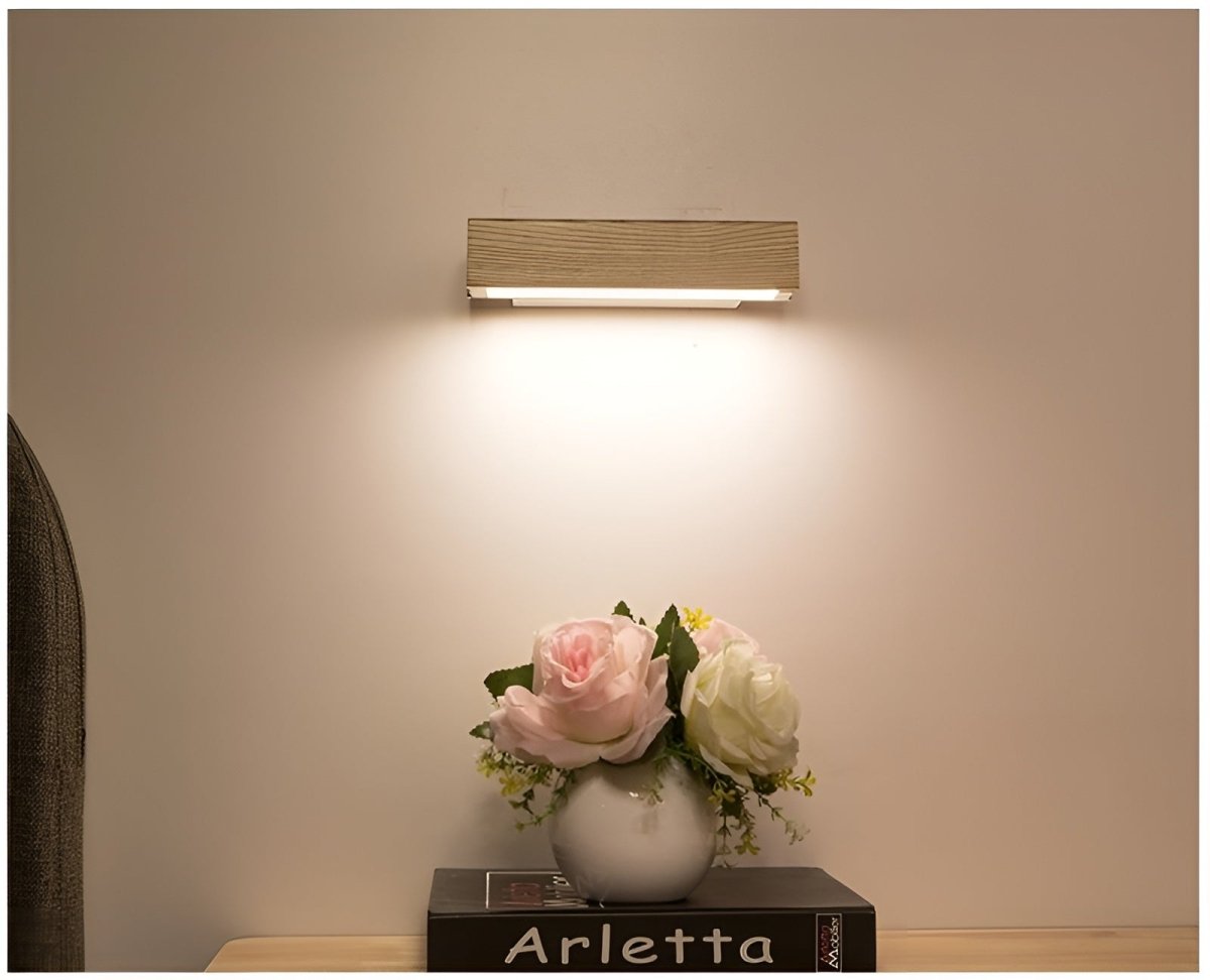 Virelle Maison - Wandlampe aus Naturholz mit LED, verstellbar - Wandleuchte - Voldeva