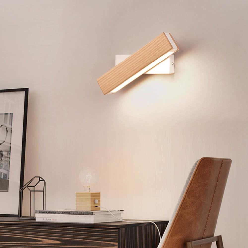 Virelle Maison - Wandlampe aus Naturholz mit LED, verstellbar - Wandleuchte - Voldeva