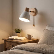 Virelle - Wandlampe im skandinavischen Stil aus Naturholz - Wandleuchte - Weiß - Voldeva