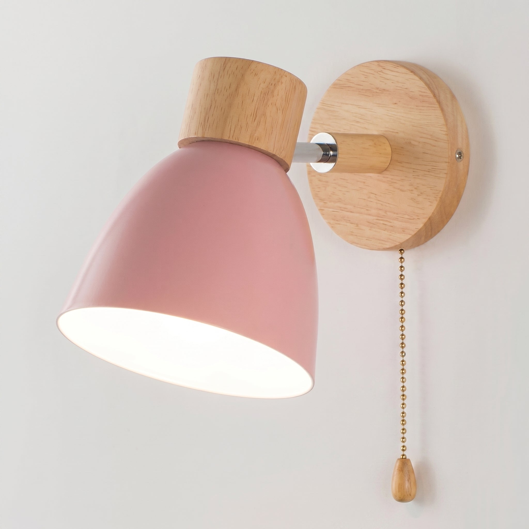Virelle - Wandlampe im skandinavischen Stil aus Naturholz - Wandleuchte - Rosa - Voldeva