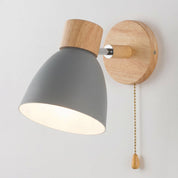 Virelle - Wandlampe im skandinavischen Stil aus Naturholz - Wandleuchte - Grau - Voldeva