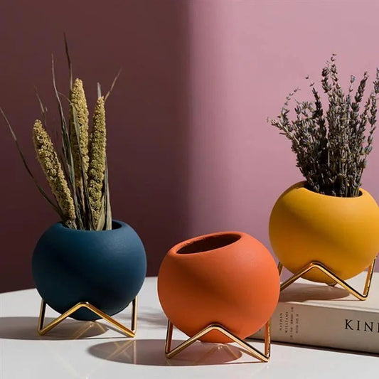 VividNest–Moderner Pflanzentopf Keramik mit Ständer - Pots & Planters - Voldeva