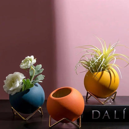VividNest–Moderner Pflanzentopf Keramik mit Ständer - Pots & Planters - Voldeva