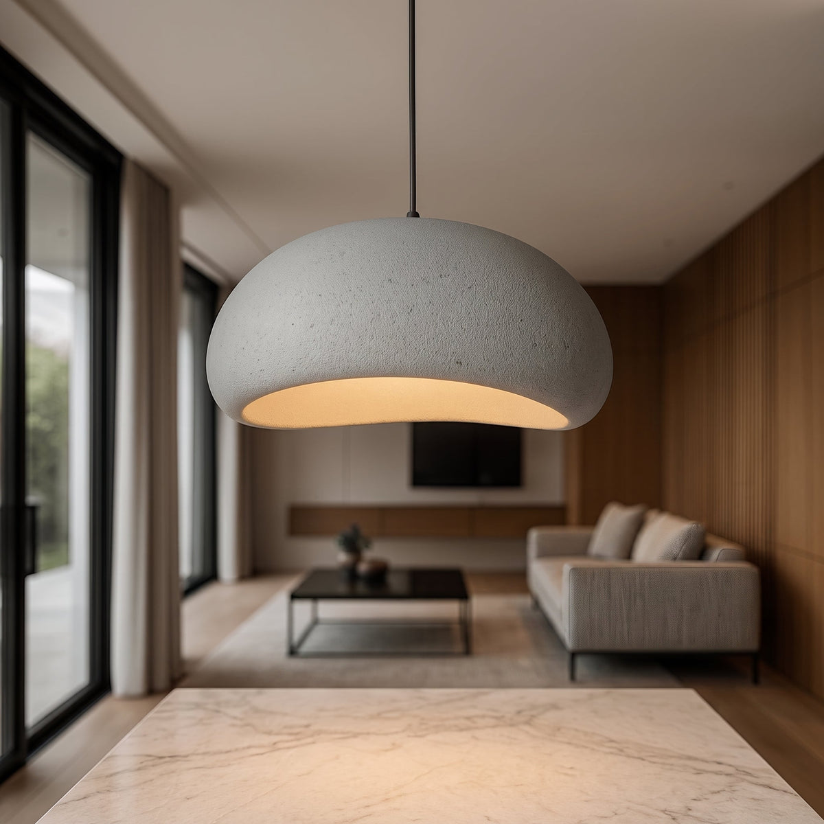 Wabi-Sabi Texturierte Kuppel-Pendelleuchte - Pendant Light Fixtures - Grau - Voldeva