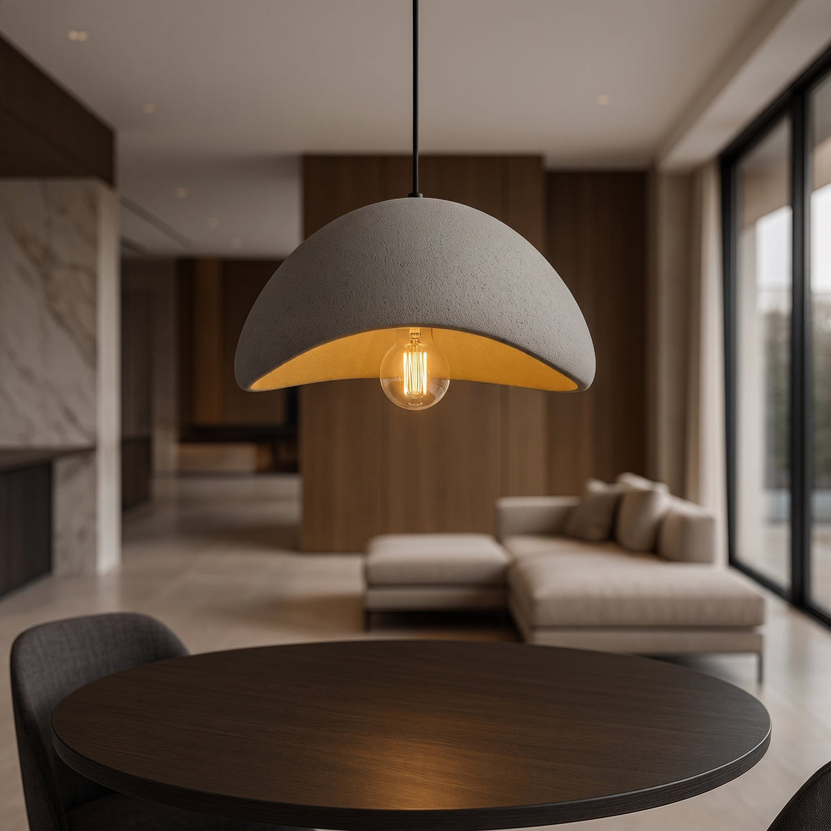 Wabi-Sabi Texturierte Kuppel-Pendelleuchte - Pendant Light Fixtures - Grau - Voldeva