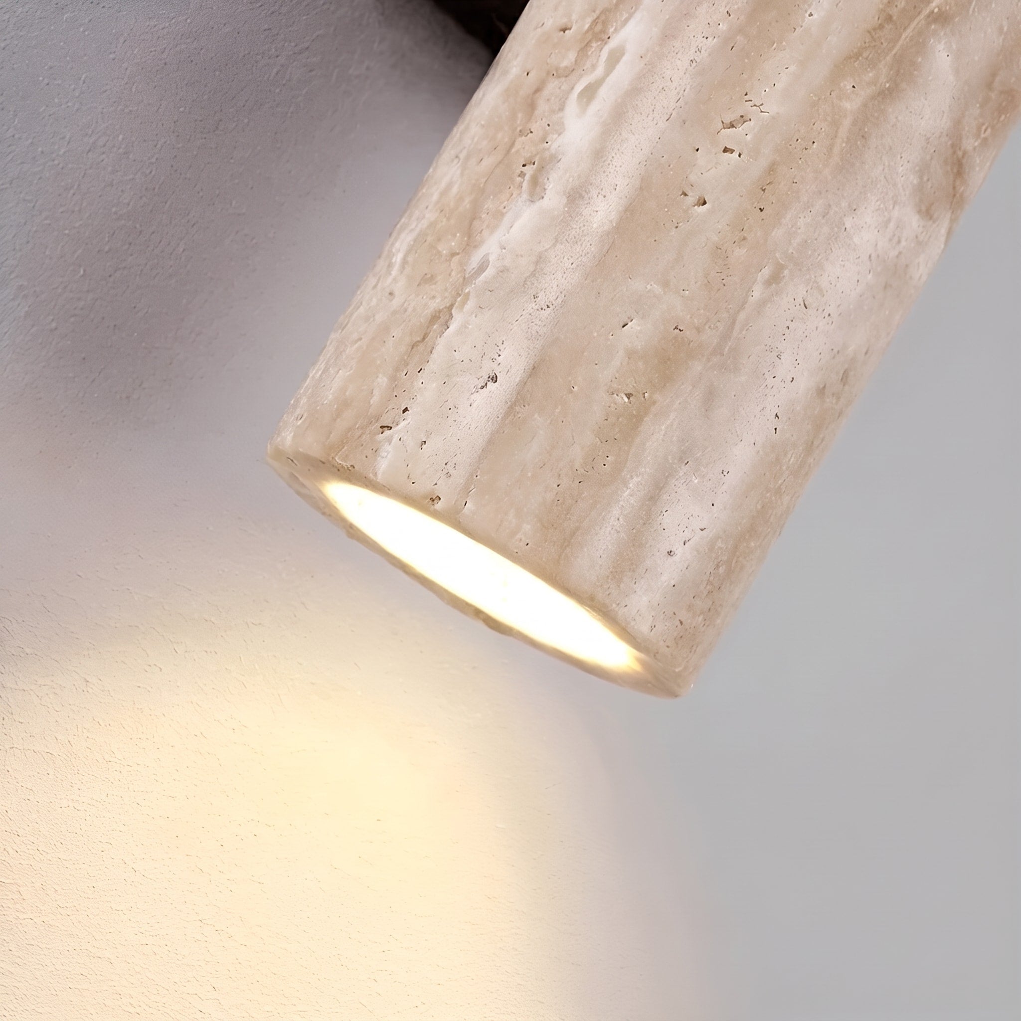 Wandleuchte Zylinderform mit Steinoptik mit Auf- und Abwärtslicht - Wall Light Fixtures - Warmes - Voldeva