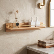 Wandregal für das Badezimmer mit Handtuchhalter - Wandregal - Braun A - Voldeva