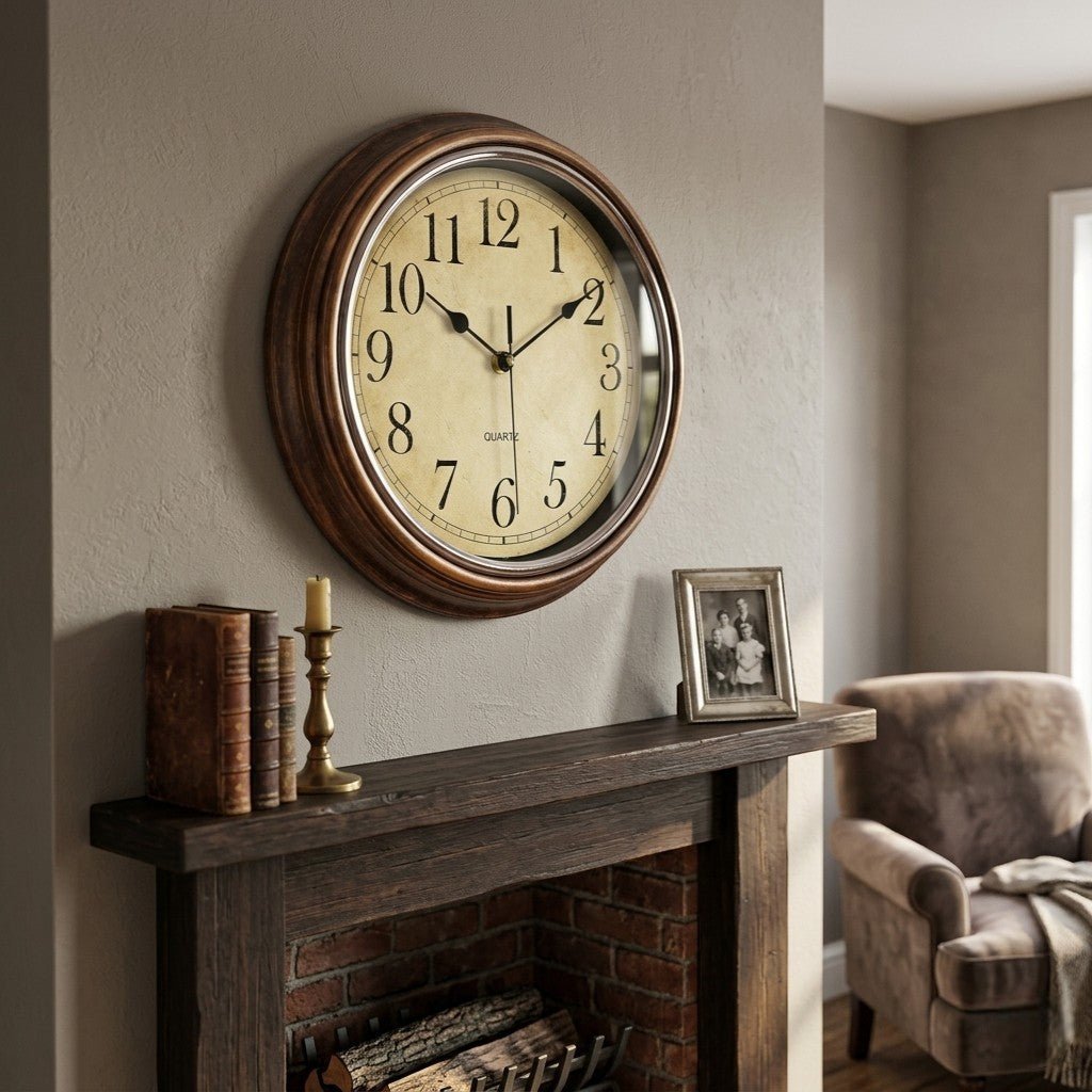 Wanduhr im Klassischen Vintage - Design - Wanduhr - Braun - Voldeva