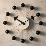 Dekorative Retro - Wanduhr im Kugel - Design - Uhr - Schwarz - Voldeva