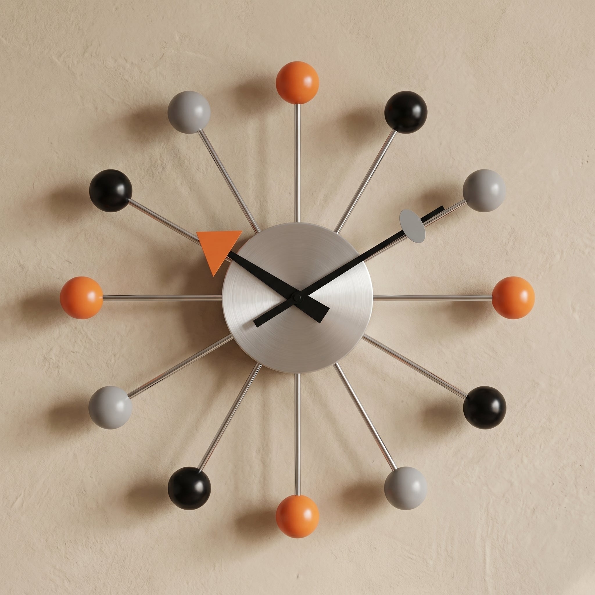 Dekorative Retro - Wanduhr im Kugel - Design - Uhr - Kunststoffkugel - Stil - Voldeva