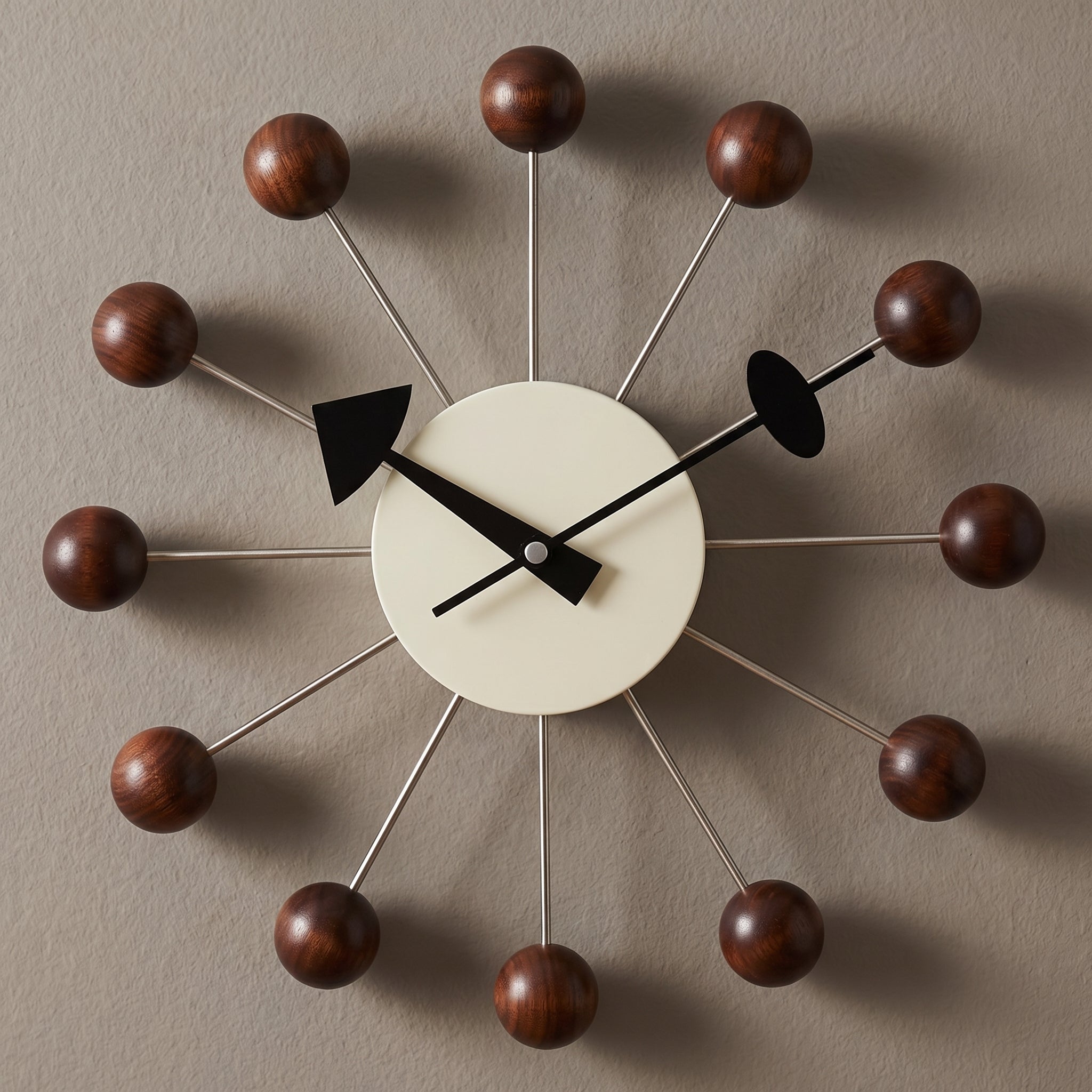 Dekorative Retro - Wanduhr im Kugel - Design - Uhr - Dunkelbraune - Voldeva