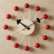 Dekorative Retro - Wanduhr im Kugel - Design - Uhr - Rot - Voldeva