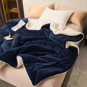 Warme und weiche doppelseitige Decke - Decke - Marineblau - Voldeva