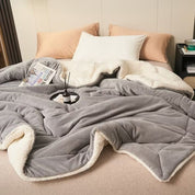 Warme und weiche doppelseitige Decke - Decke - Grau - Voldeva