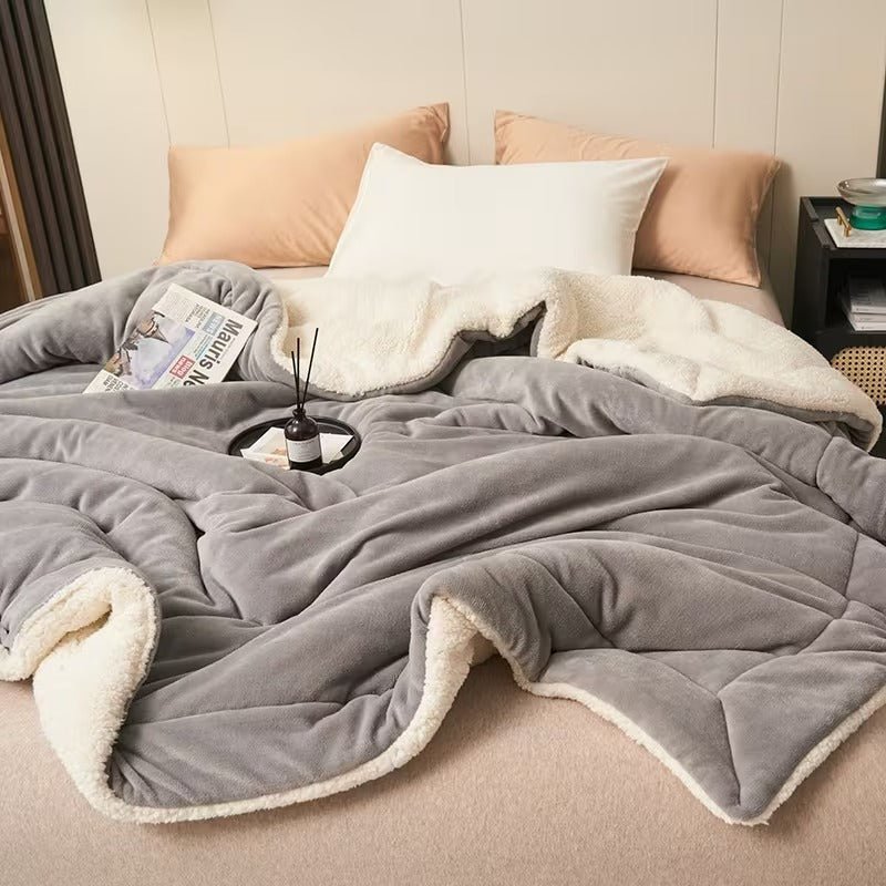 Warme und weiche doppelseitige Decke - Decke - Grau - Voldeva