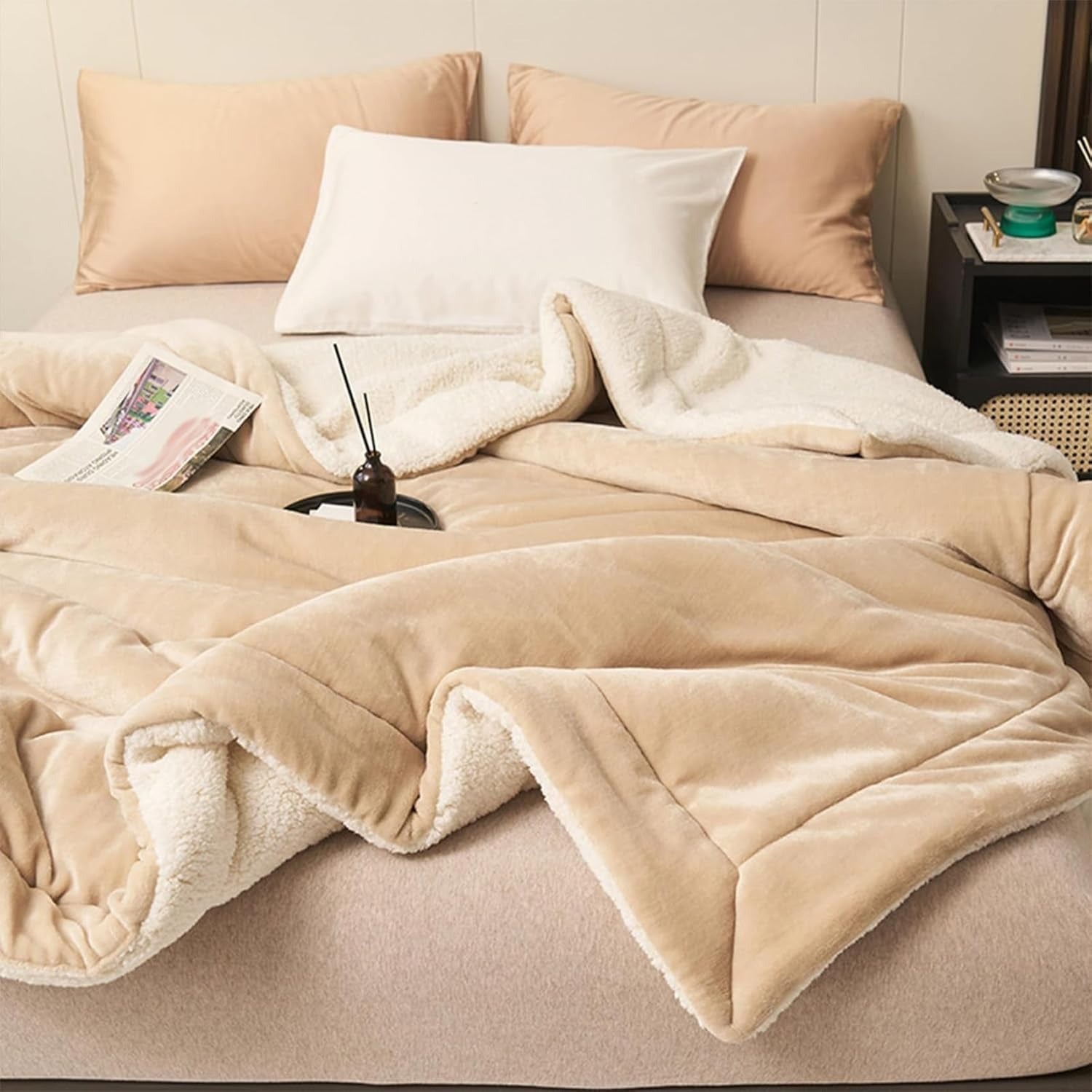 Warme und weiche doppelseitige Decke - Decke - Beige - Voldeva