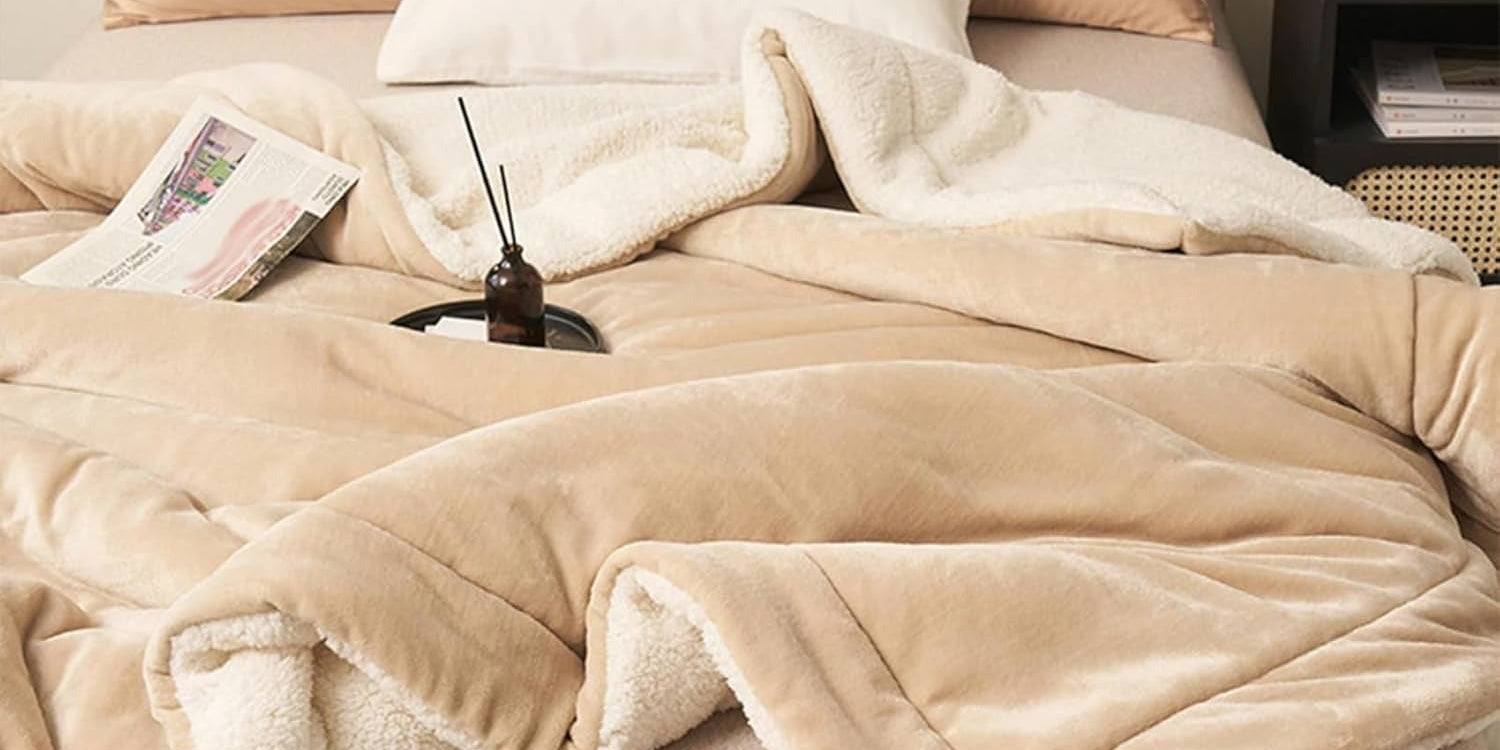 Warme und weiche doppelseitige Decke - Decke - Beige - Voldeva